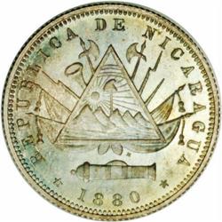 Republic Specimen 20 Centavos 1880H, KM4, Specimen 66 N Republic Specimen 20 Centavos 1880H, 