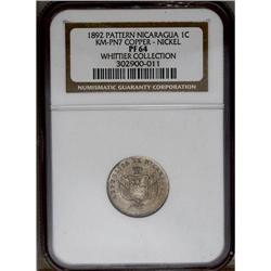 Republic Copper-Nickel Pattern Centavo 1892, KM-Pn7, Pr Republic Copper-Nickel Pattern Centavo 1892,