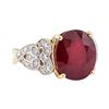 Image 1 : 11.15 ctw Ruby and Diamond Ring - 14KT Yellow Gold