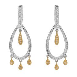 14k Two Tone Gold 0.50CTW Diamond Earrings, (I1-I2/H)