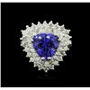 Image 2 : 14KT White Gold 4.94 ctw Tanzanite and Diamond Ring