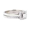 Image 1 : 0.67 ctw Diamond Ring And Attached Band - 14KT White Gold