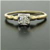 Image 2 : 14K Yellow & White Gold Illusion Prong Set 0.25 ctw Diamond Solitaire Ring