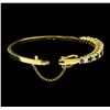 Image 4 : 2.00 ctw Sapphire and Diamond Bangle Bracelet - 14KT Yellow Gold