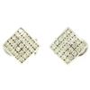 Image 2 : 14K White Gold 1.50 ctw 50 Round Diamond Square Multi Channel Omega Back Earring