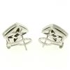 Image 8 : 14K White Gold 1.50 ctw 50 Round Diamond Square Multi Channel Omega Back Earring