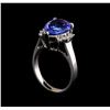 Image 4 : 4.47 ctw Tanzanite and Diamond Ring - 14KT White Gold