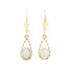 Image 1 : 0.30 ctw Opal French Wire Clip Earrings - 14KT Yellow Gold