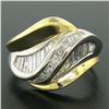 Image 6 : 18k Yellow Gold & Platinum Wavy 2.50 ctw F VS1 Baguette & Princess Diamond Ring