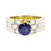 Image 2 : 3.08 ctw Sapphire And Diamond Ring - 18KT Yellow Gold