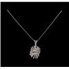 Image 1 : 14KT White Gold 1.34 ctw Diamond Pendant With Chain