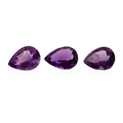 21.14 ctw.Natural Pear Cut Amethyst Parcel of Three