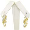 Image 6 : Italian 18K Two Tone Gold 27mm Textured Twisted Drill Bit Pattern Hoop Earrings