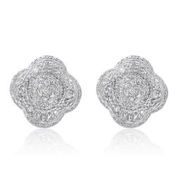 18k White Gold 0.99CTW Diamond Earrings, (VS2-SI1/H-I)