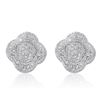 18k White Gold 0.99CTW Diamond Earrings, (VS2-SI1/H-I)