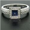 Image 2 : New Platinum Sapphire and Diamond Engagement Ring