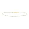 Image 2 : Two-Tone Ankle Bracelet - 14KT White and Yellow Gold