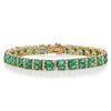 Image 1 : 12.25 ctw Emerald and 2.20 ctw Diamond 14K Yellow Gold Bracelet