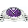 Image 6 : Rolex Mens Stainless Purple Diamond 36MM Datejust Wristwatch