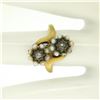 Image 5 : 18k Gold Rose Diamonds Seed Pearl Enamel Bypass Ring