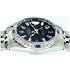 Image 9 : Rolex Mens Stainless Steel Black Baguette Diamond Dial & Sapphire Datejust Wrist