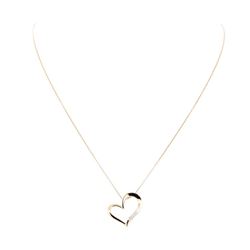 0.06 ctw Diamond Heart Shaped Pendant with Chain - 14KT Rose Gold