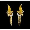 Image 1 : 0.28 ctw Diamond Earrings - 18KT Yellow Gold with Rhodium Plating