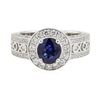 Image 2 : 1.89 ctw Sapphire and Diamond Ring - Platinum
