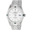 Image 2 : Rolex Mens Stainless Steel Silver Index Diamond 36MM Datejust Wristwatch