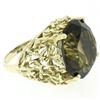 Estate 14kt Yellow Gold 14.13 ctw Smoky Topaz and Open Work Coral Reef Ring