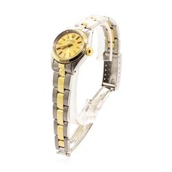 Rolex Lady's Oyster Perpetual Wristwatch - Stainless Steel and 18KT Yellow Gold