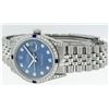 Image 4 : Rolex Mens Stainless Steel Diamond Lugs Blue Diamond & Sapphire Datejust Wristwa