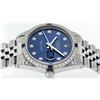 Image 6 : Rolex Mens Stainless Steel Diamond Lugs Blue Diamond & Sapphire Datejust Wristwa