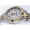 Image 3 : Rolex Ladies 2 Tone White Diamond & Emerald Datejust Wristwatch