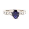 Image 2 : 2.10 ctw Blue Sapphire And Diamond Ring - 14KT White Gold