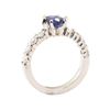 Image 4 : 2.10 ctw Blue Sapphire And Diamond Ring - 14KT White Gold