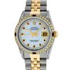Image 2 : Rolex Mens 2 Tone 14K Lugs MOP Ruby & Diamond 36MM Datejust