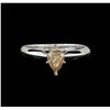 Image 2 : 14KT White Gold 0.76 ctw Pear Cut Fancy Brown Diamond Solitaire Ring