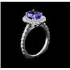 Image 4 : 1.78 ctw Tanzanite and Diamond Ring - 14KT White Gold