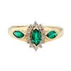 Image 2 : 1.15 ctw Lab Created Emerald and Diamond Ring - 14KT Yellow Gold