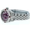Image 4 : Rolex Ladies Stainless Steel 26MM Purple String Diamond Lugs Datejust Wristwatch