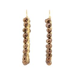 Chocolate Freshwater Pearl Hoop Earrings - 14KT Yellow Gold