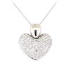 Image 2 : 0.67 ctw Diamond Heart Pendant with Chain - 14KT and 18KT White Gold
