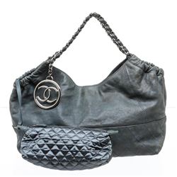 Chanel Blue Leather Coco Cabas Shoulder Bag