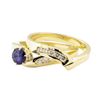 Image 3 : 0.94 ctw Blue Sapphire and Diamond Ring Set - 14KT Yellow Gold
