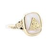 Image 1 : Job's Daughter Mother of Pearl Ring - 10KT Yellow Gold