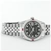 Image 5 : Rolex Mens Stainless Steel Diamond Lugs & Ruby Datejust Wristwatch With Rolex Bo