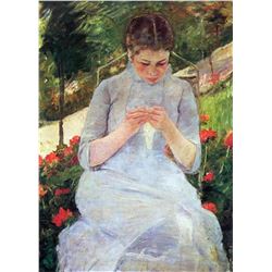 Mary Cassatt - Young Woman Sewing In The Garden