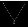 Image 1 : 4.02 ctw Emerald and Diamond Pendant With Chain - 14KT Yellow Gold