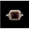 Image 2 : 3.54 ctw Rubellite and Diamond Ring - 14KT White Gold